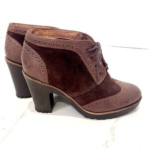 Sperry Brown Ankle Booties with Wingtip Design